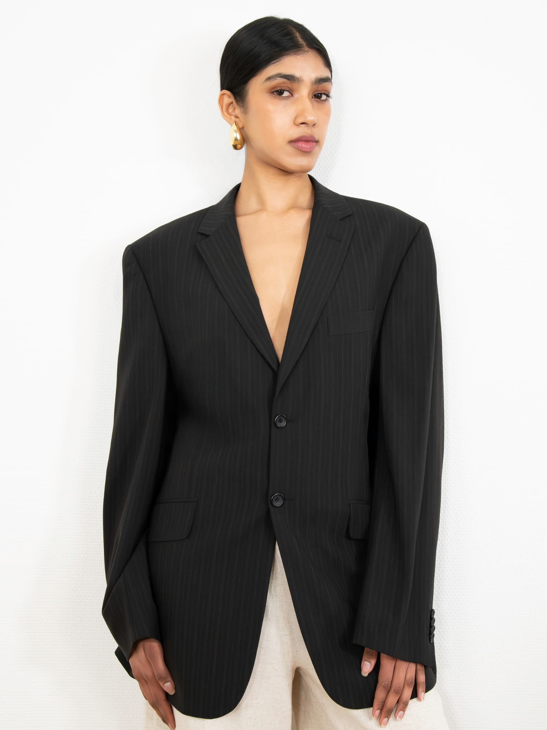 Blazer corsé marrón