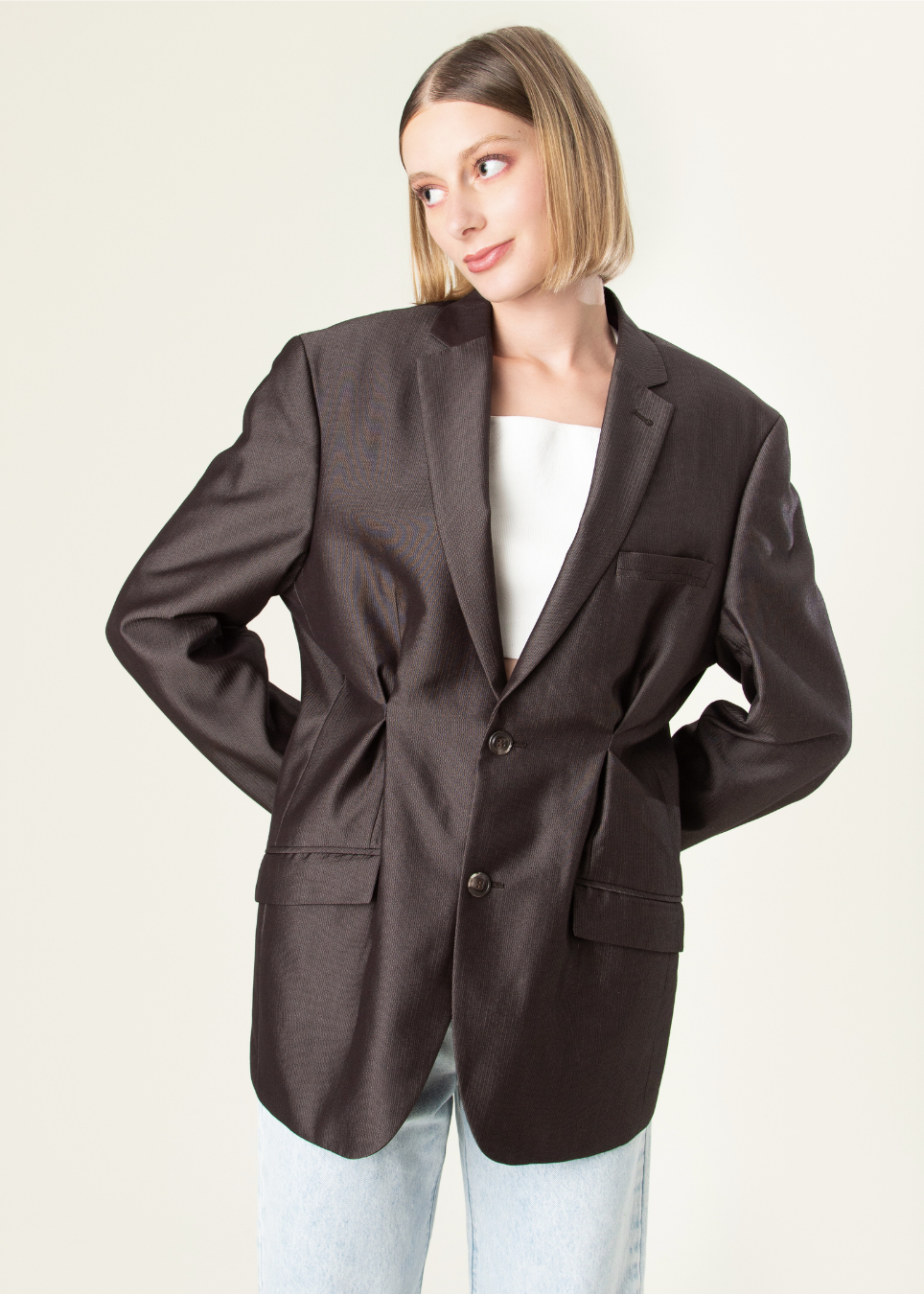 The Glossy Brown Blazer