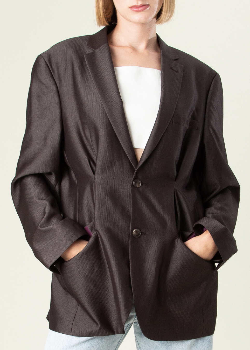 The Glossy Brown Blazer