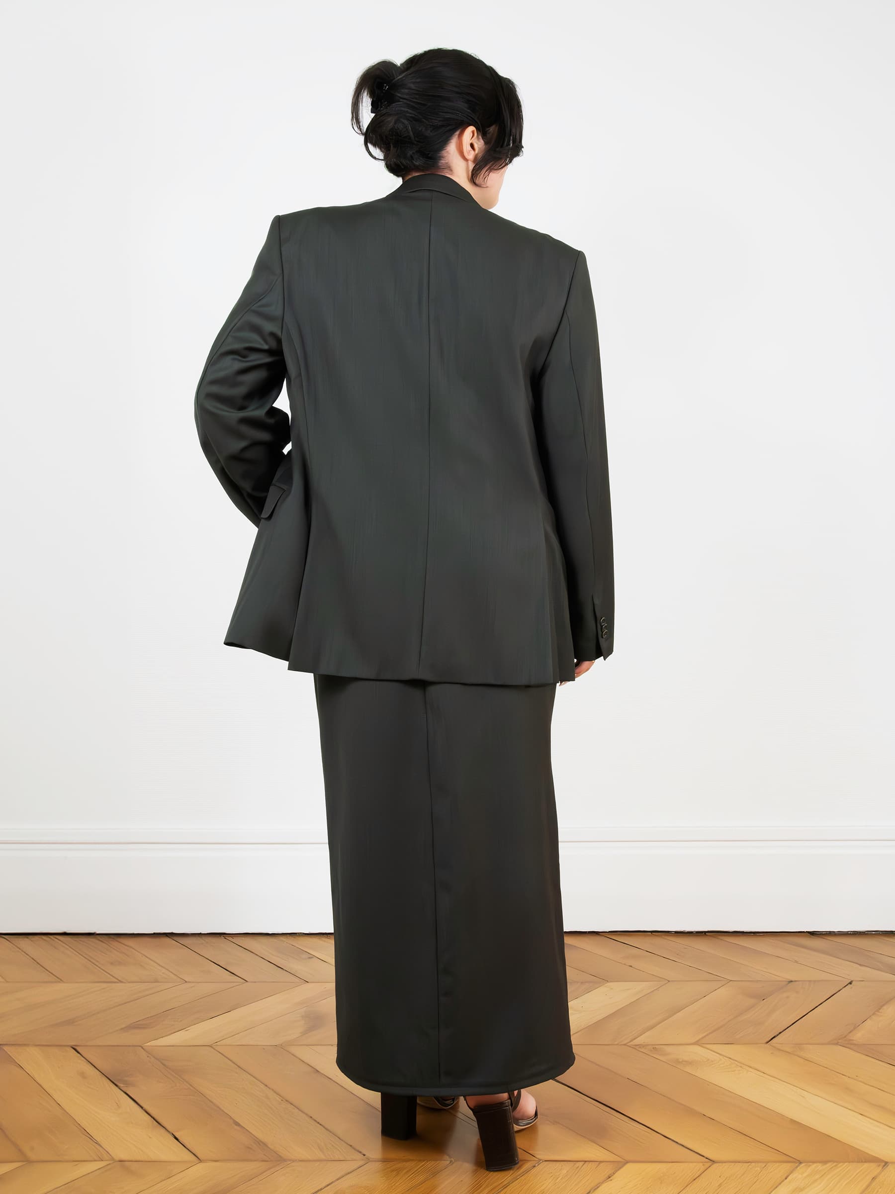 Tailleur Jupe Longue Marron