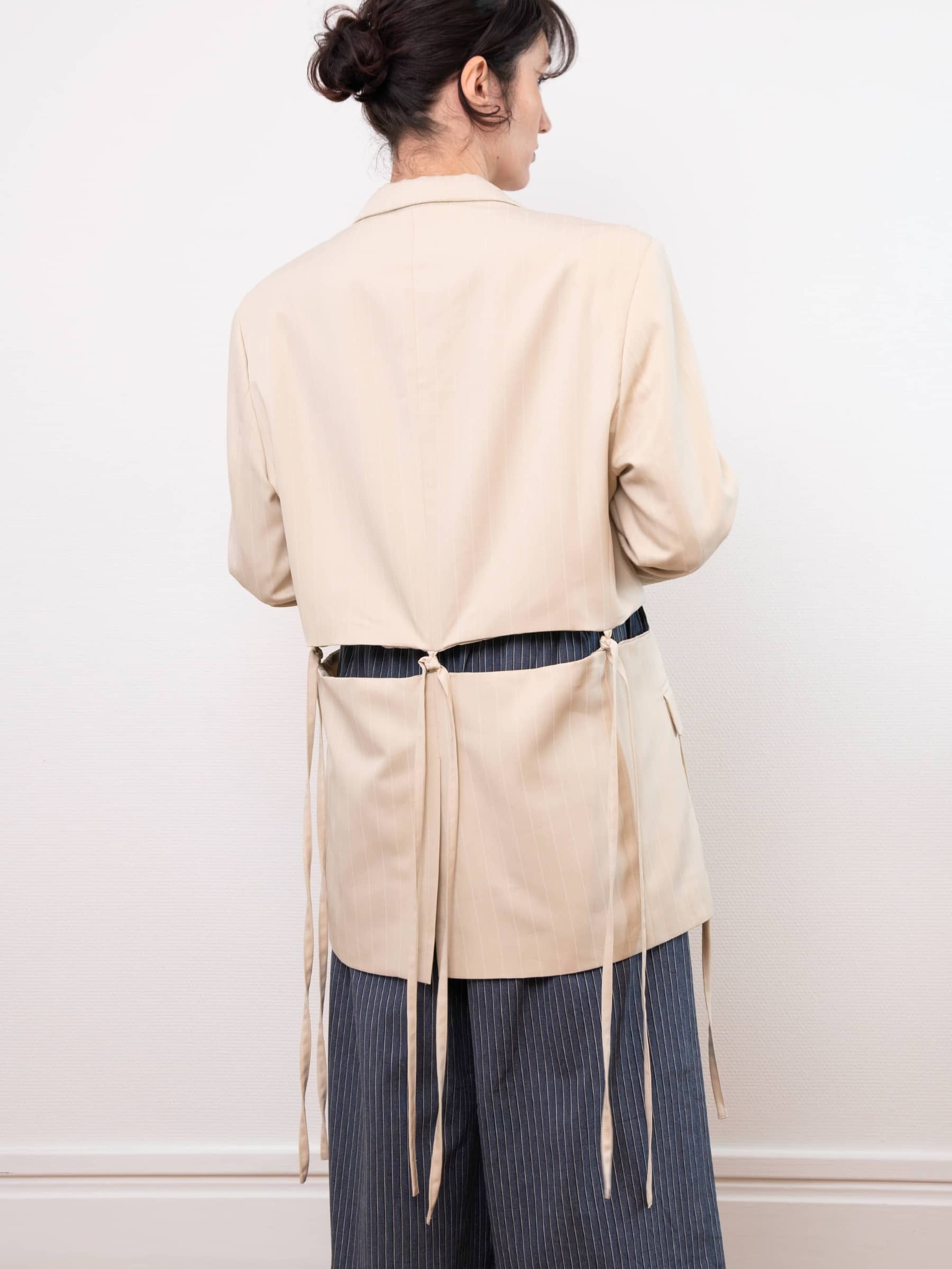 Blazer Amadora Beige à rayures