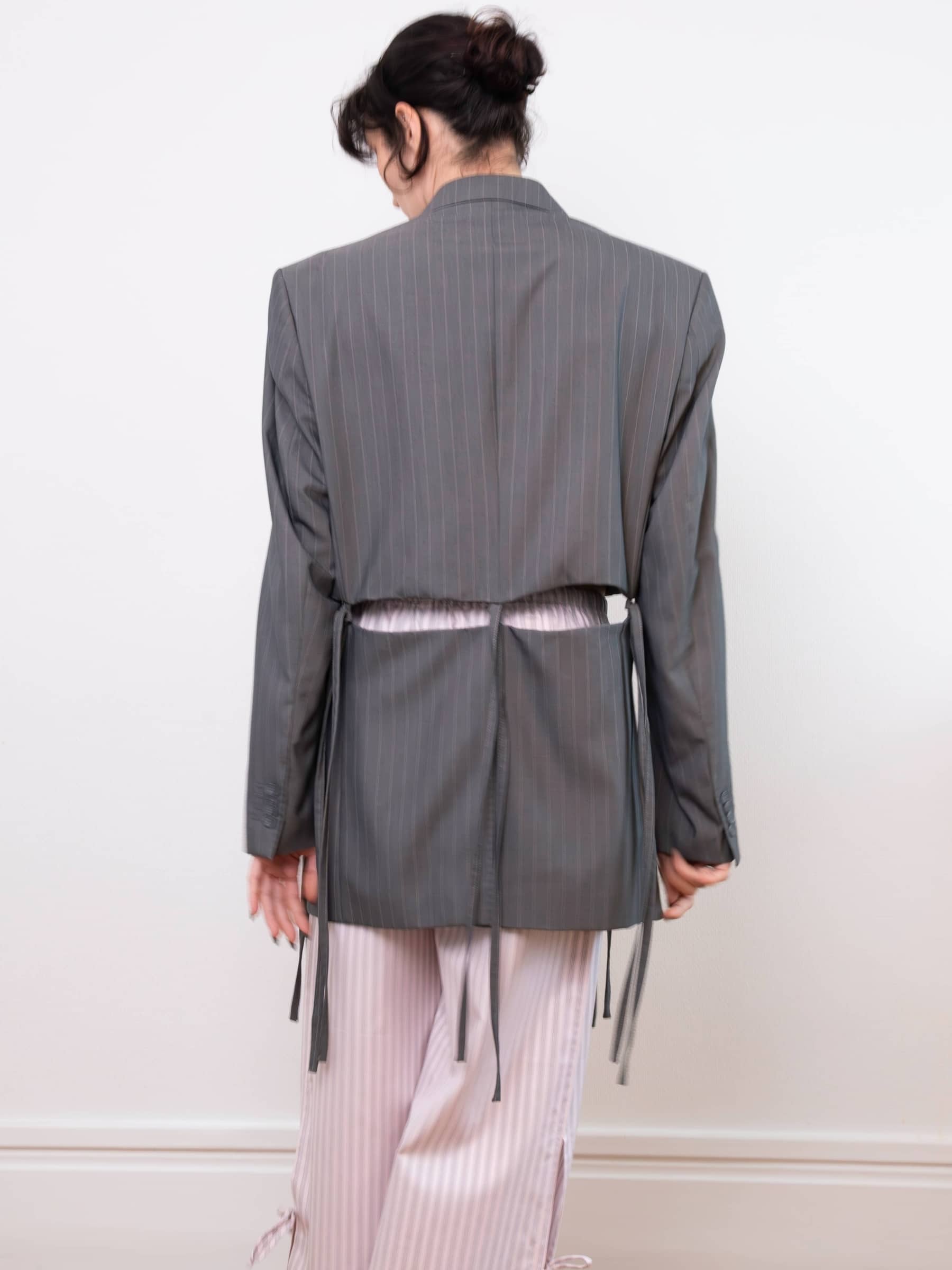 Blazer Amadora Gris à rayures