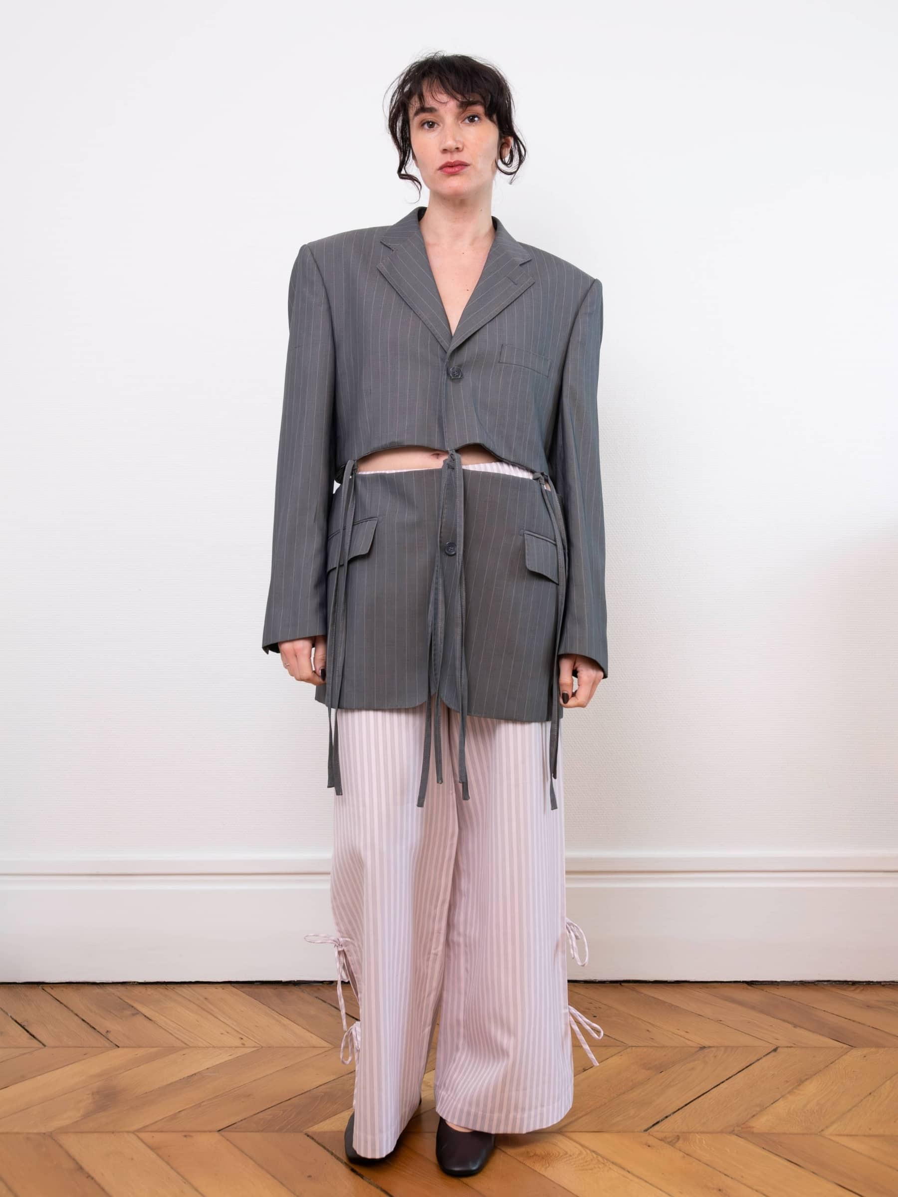 Blazer Amadora Gris à rayures