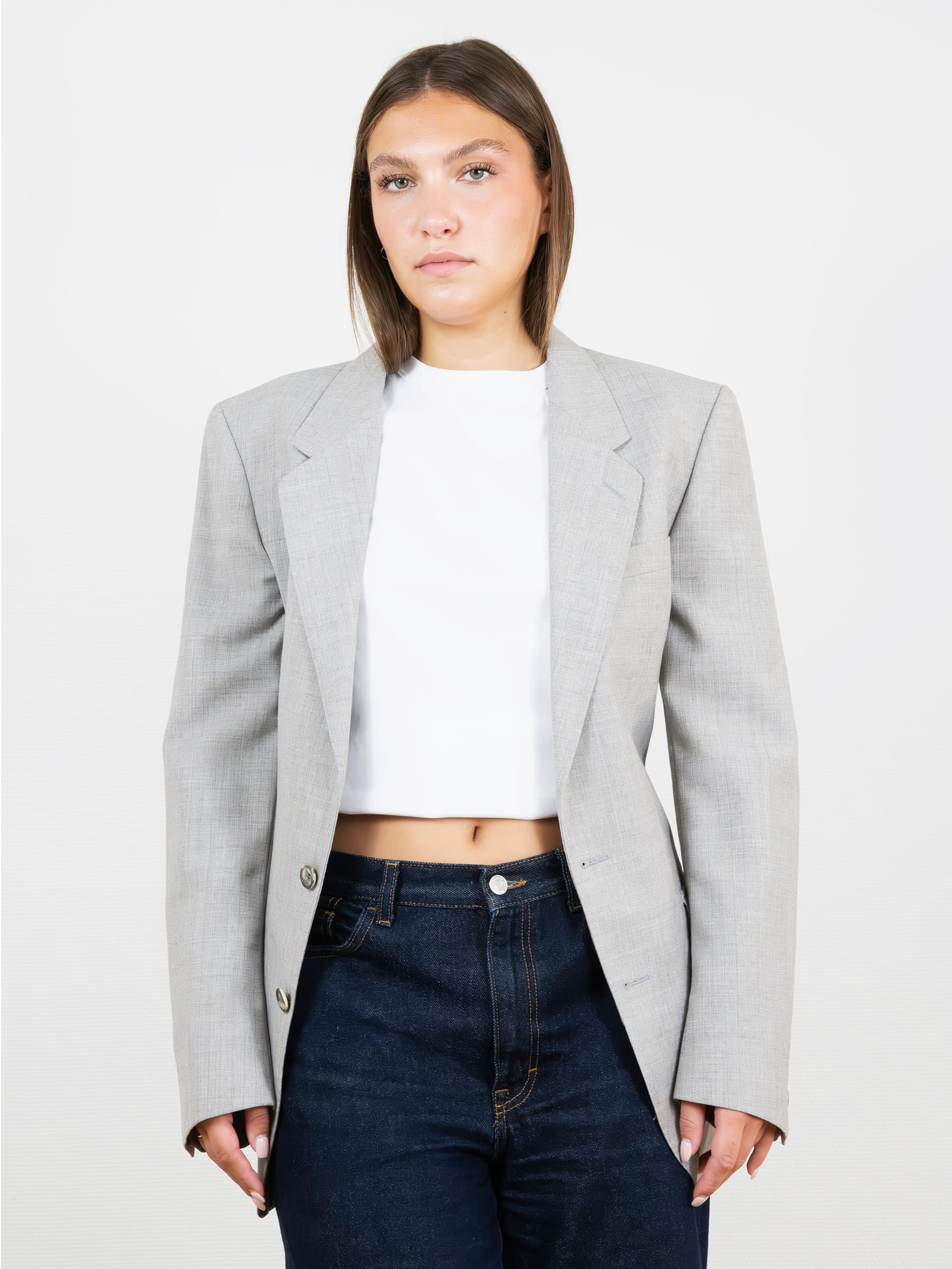 Light Grey Corset Blazer