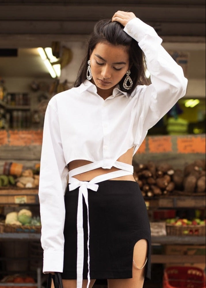 Cropped Upcycled Shirt “La Chris”
