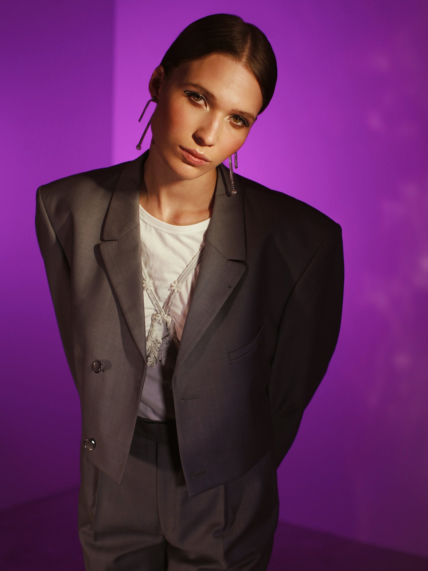 Pearl Gray Pant Suit