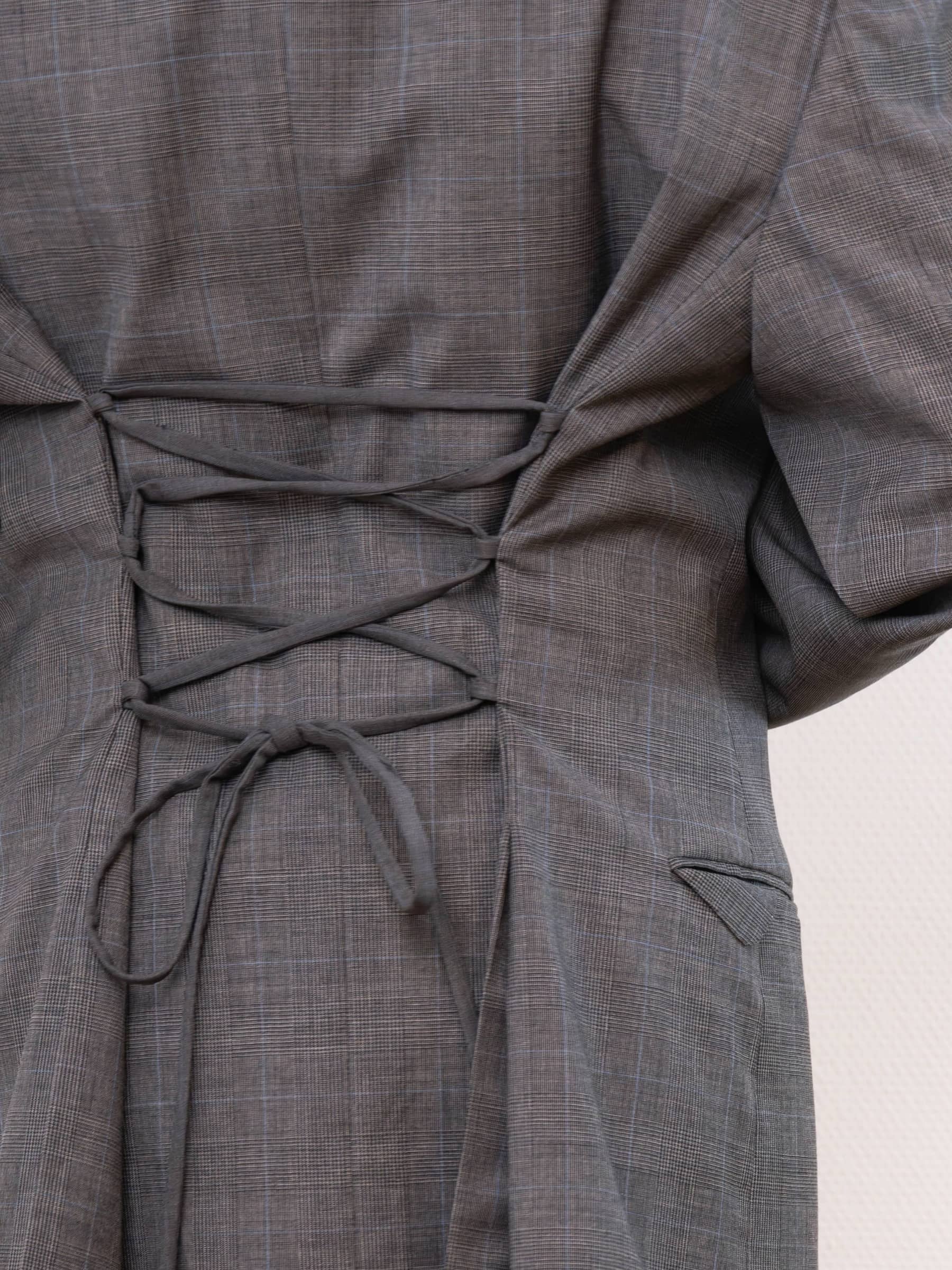 Blazer Corset Gris à carreaux