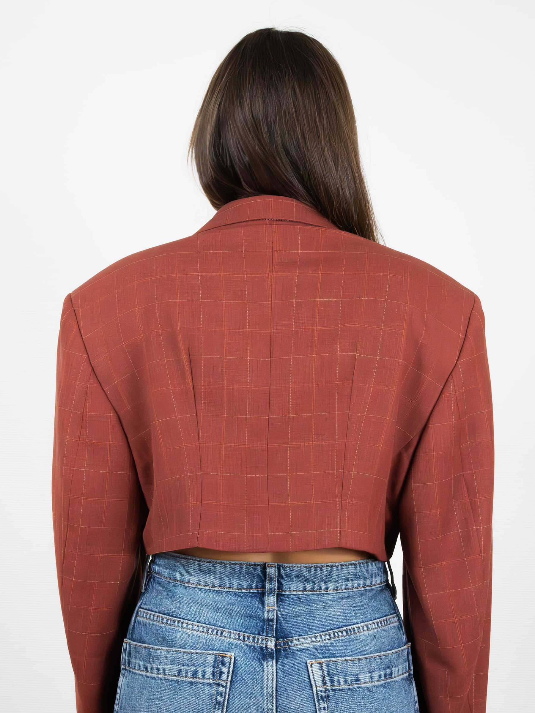 Cropped Blazer Brique