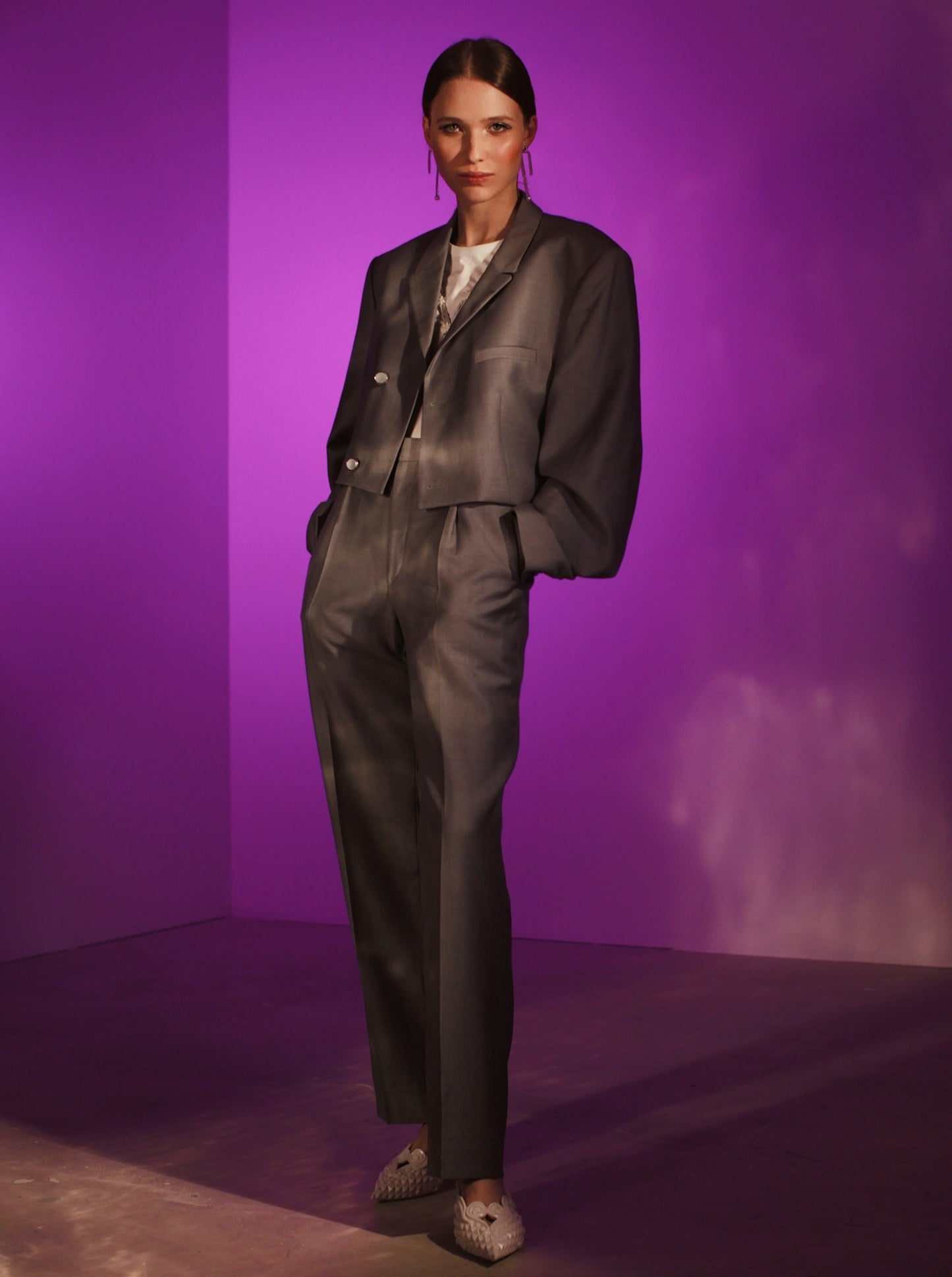 Pearl Gray Pant Suit